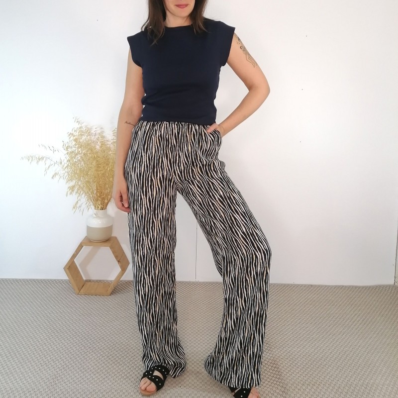 Pantalón ligero de mujer animal print Zebra