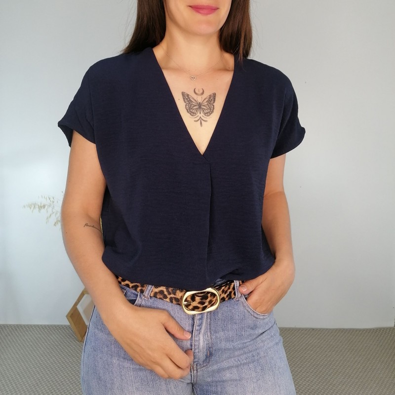 Blusa azul sin mangas de mujer Maxine_4