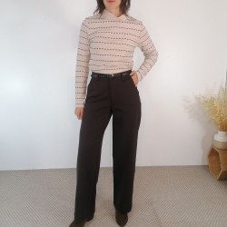 Pantalón marrón de punto...