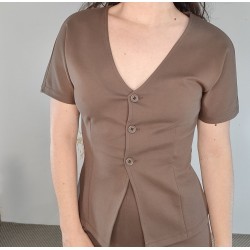 Chaleco marrón elastico de...