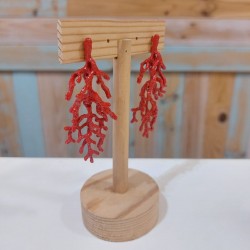 Pendientes largos coral...