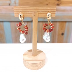 Pendientes largos con aro...