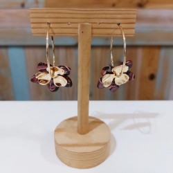 Pendiente aro grande con flor