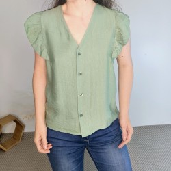 Blusa sin mangas con...