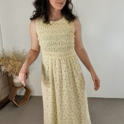 Vestido largo amarillo nido...