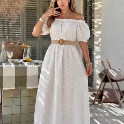Vestido blanco bordado...
