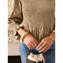 Blusa nido abeja beige...
