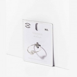 Anillo plateado hojas